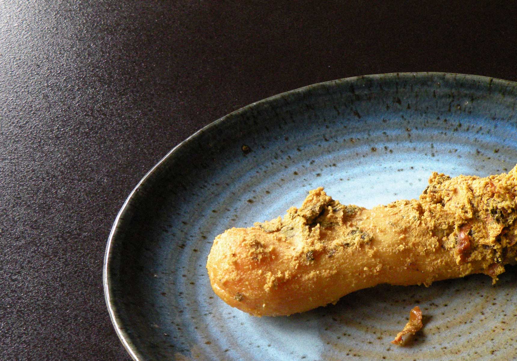 湯川荘:朝食のたくあん(松本市の地大根)